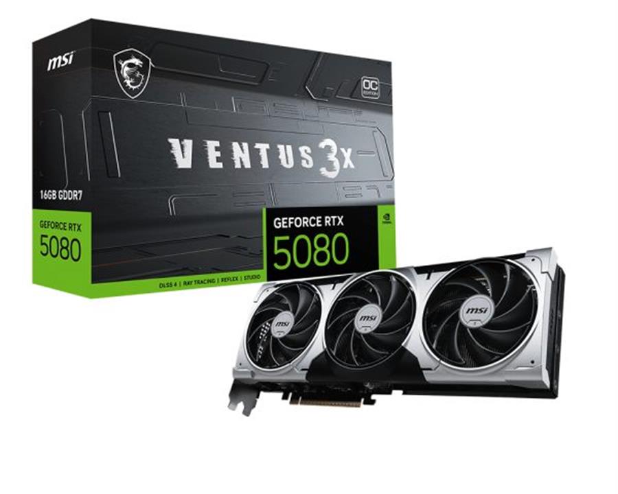 PLACA MSI RTX 5080 VENTUS 3X 0C PLUS 16GB